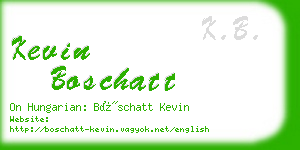 kevin boschatt business card